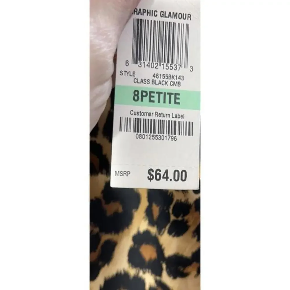 NWT Charter Club Pencil Midi Skirt Womens 8P Leopard Print Office Chic